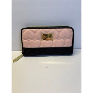 Betsey Johnson Pink & Black Heart Wallet (7.5 in)